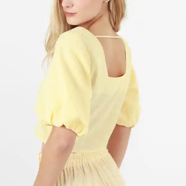 Blusa Cuello u Manga al Codo Amarillo Talla M 713191