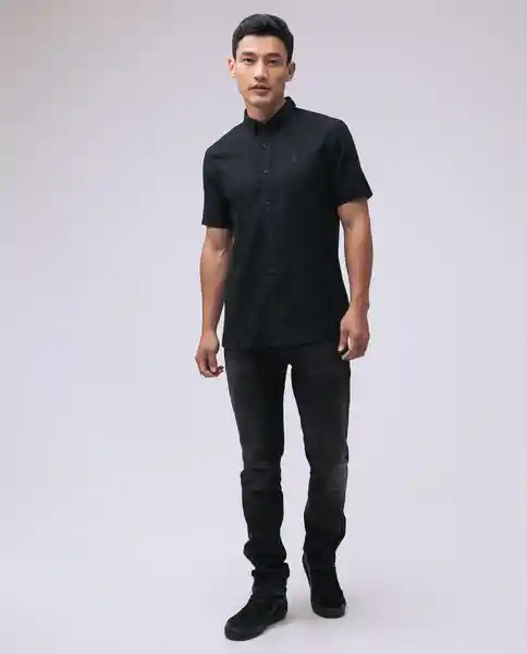  Camisa Hombre Negro Talla L 810D000 AMERICANINO 