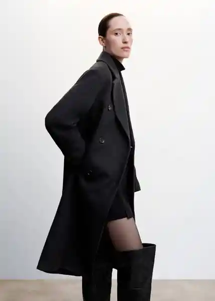 Abrigo Caricia Gris Oscuro Vigoré Talla XL Mujer Mango