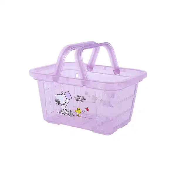 Organizador de Plástico Mini Cesta Snoopy Color Morado Miniso