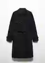 Abrigo Trench Polana Mujer Negro Talla L Mango