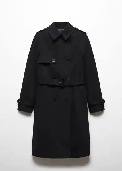 Abrigo Trench Polana Mujer Negro Talla L Mango