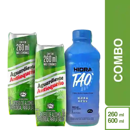 Combo Aguardiente Antioqueño sin Azúcar + HidraTAO Coco Limón