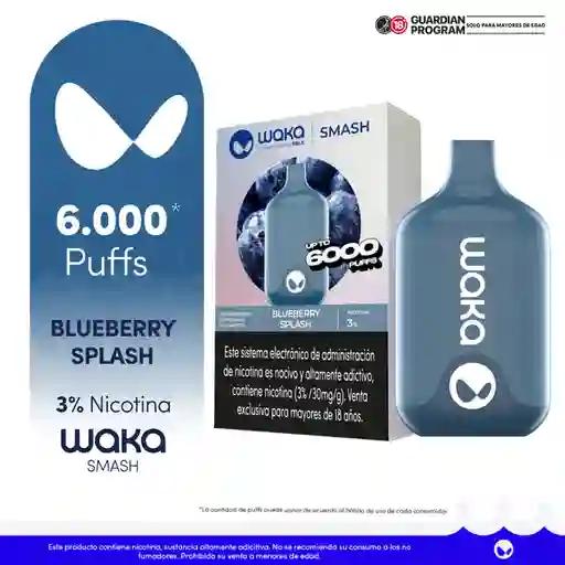 Waka Vapeador Smash Blueberry Splash 3% 6000 Puff