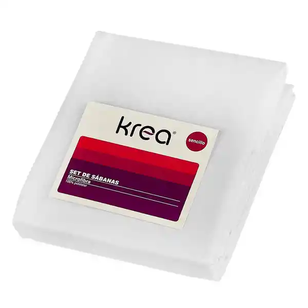 Krea Juego de Cama Sencillo Microfibra Blanco Rayas