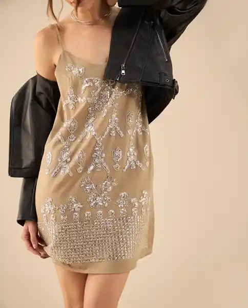 Vestido Beige Arena Claro Talla M 492G200 Esprit
