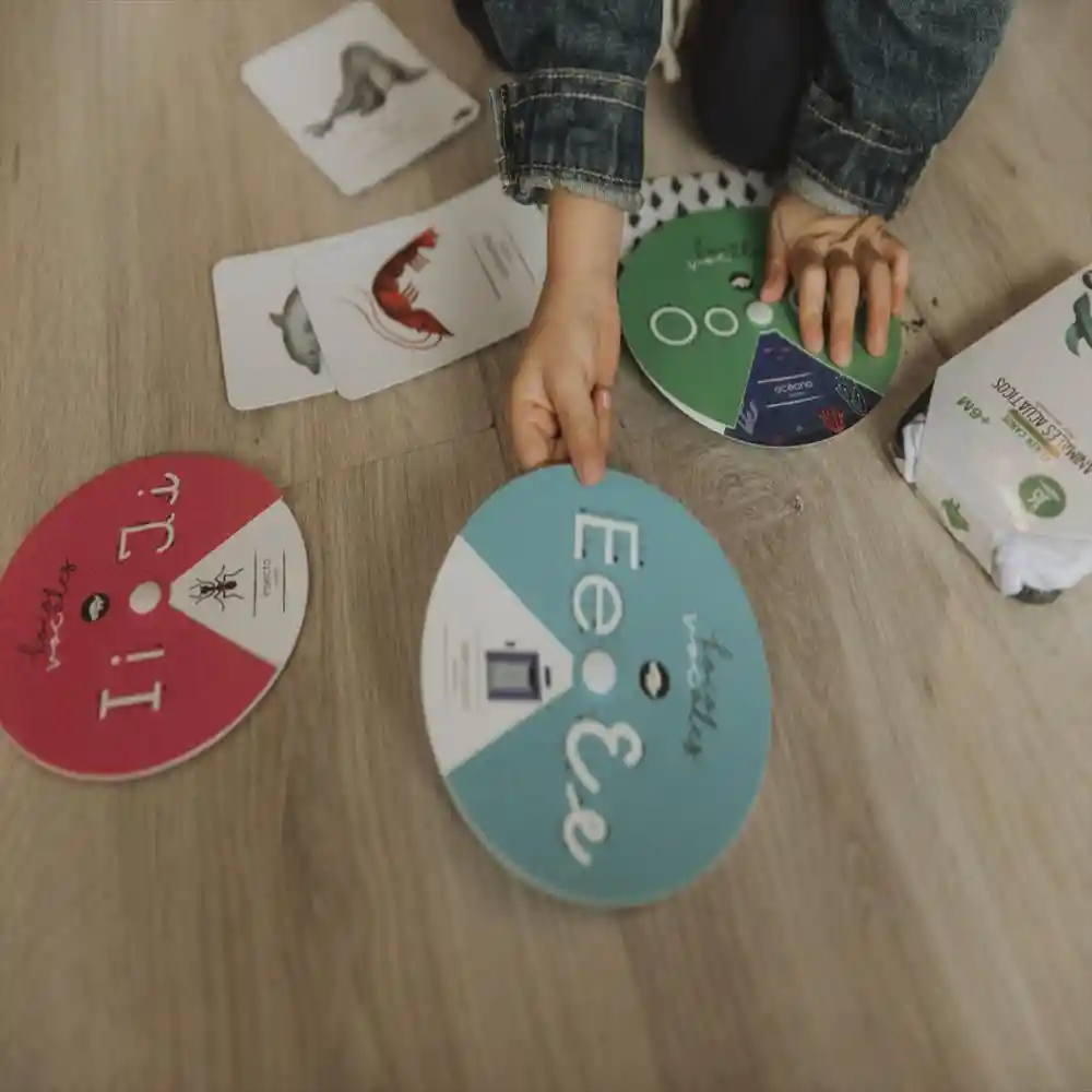 Kocodío Juego Didáctico Spinners Ruletas Vocales