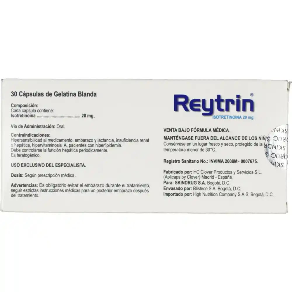 Reytrin Cápsulas Blandas (20 mg)