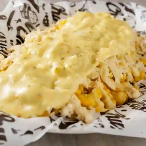 Mazorca con Pollo Desmenuzado Gratinado