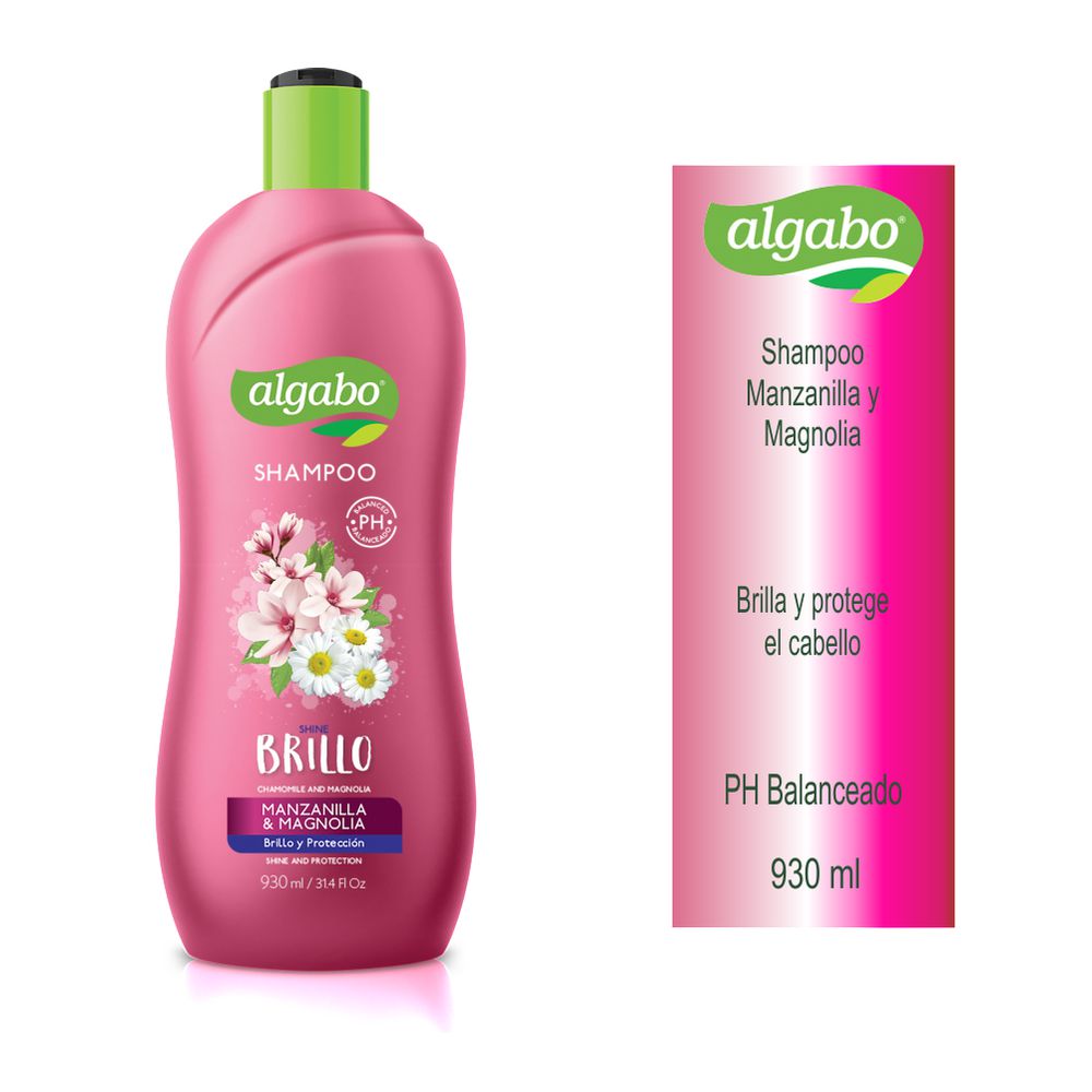 Algabo Shampoo Brillo con Manzanilla y Magnolia 930 ml