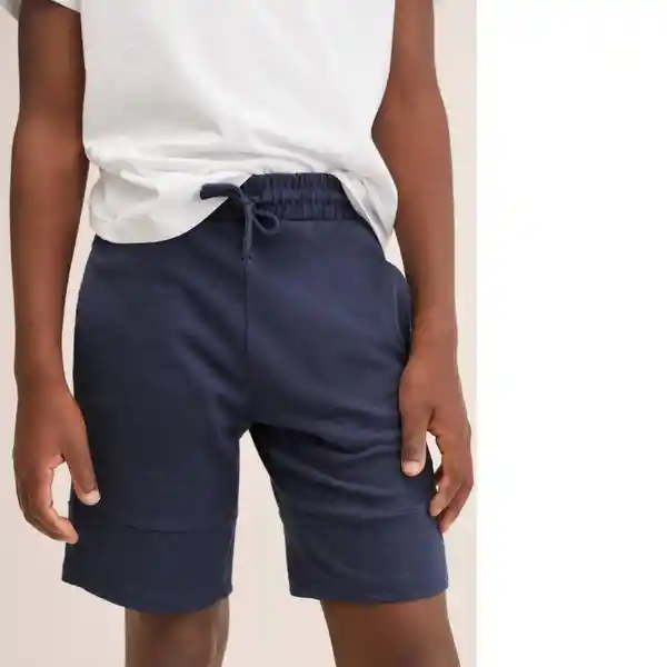 Bermudas Slub Navy Talla 13 Niños Mango