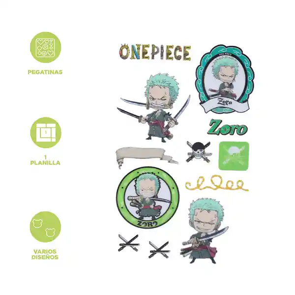 Sticker Zoro y Luffy Serie One Piece Miniso