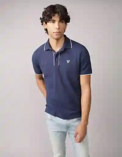 Polo Hombre Azul Talla Large 4559410 American Eagle