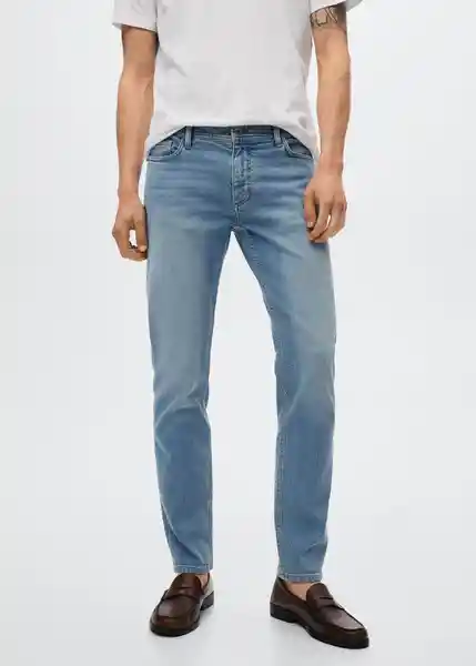 Pantalón Jean Jan Tejano Claro Talla 46 Hombre Mango