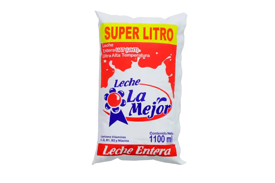 La Mejor Leche Entera UAT con Vitaminas A D B1 B2 y Niacina