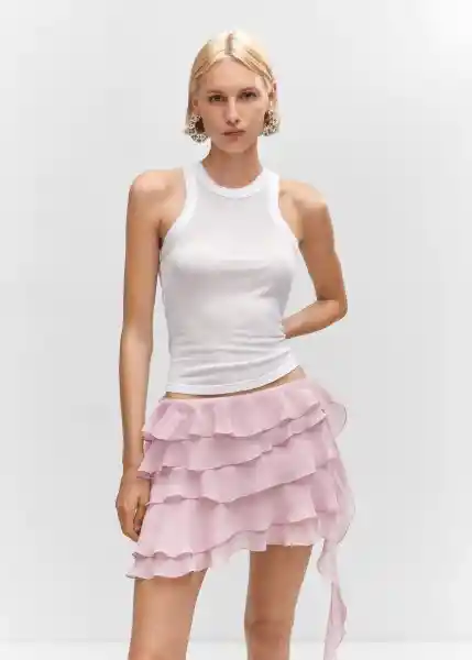 Falda Nube Rosa Palo Talla M Mujer Mango