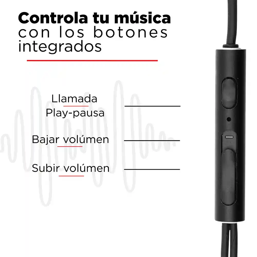 Miniso Audífonos de Cable 1318 Negro 1.1 m