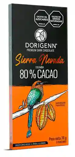 Barras de Chocolate Dorigenn Sierra Nevada Al 80% Cacao (70 Gr)