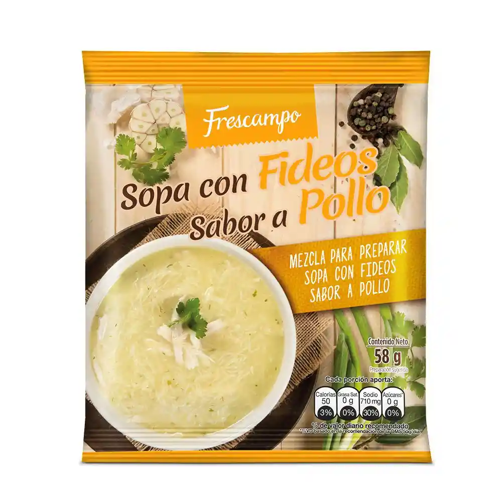 Sopa Con Fideos Sabor A Pollo Frescampo