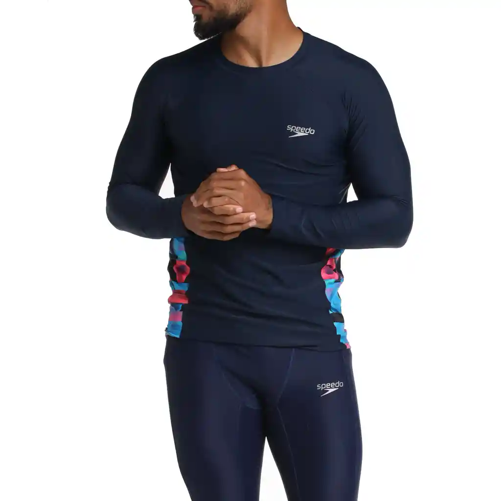 Camiseta Manga Larga Sunshine Gradient Tubes Hombre Azul-xxl