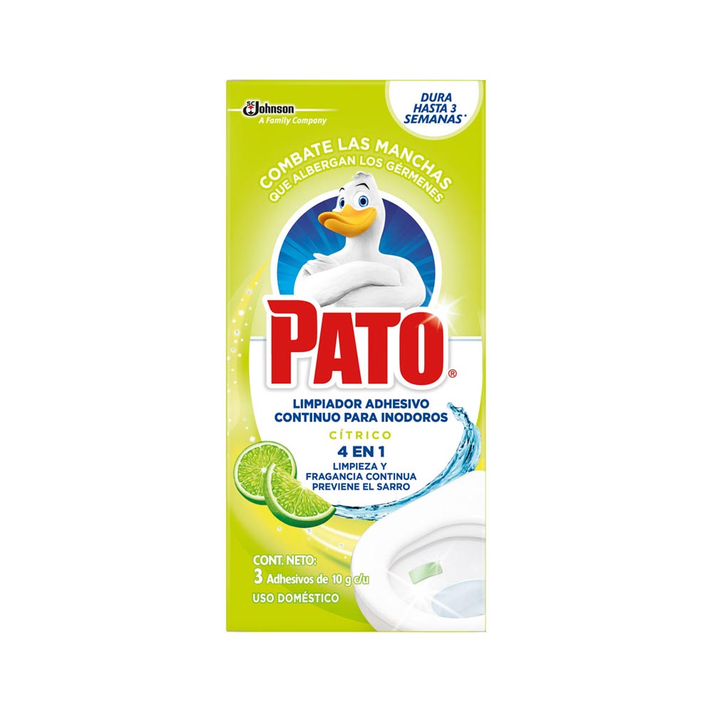 Pato Limpiador Inodoro Pastilla Adhesiva Cítrico 3 x 10 g