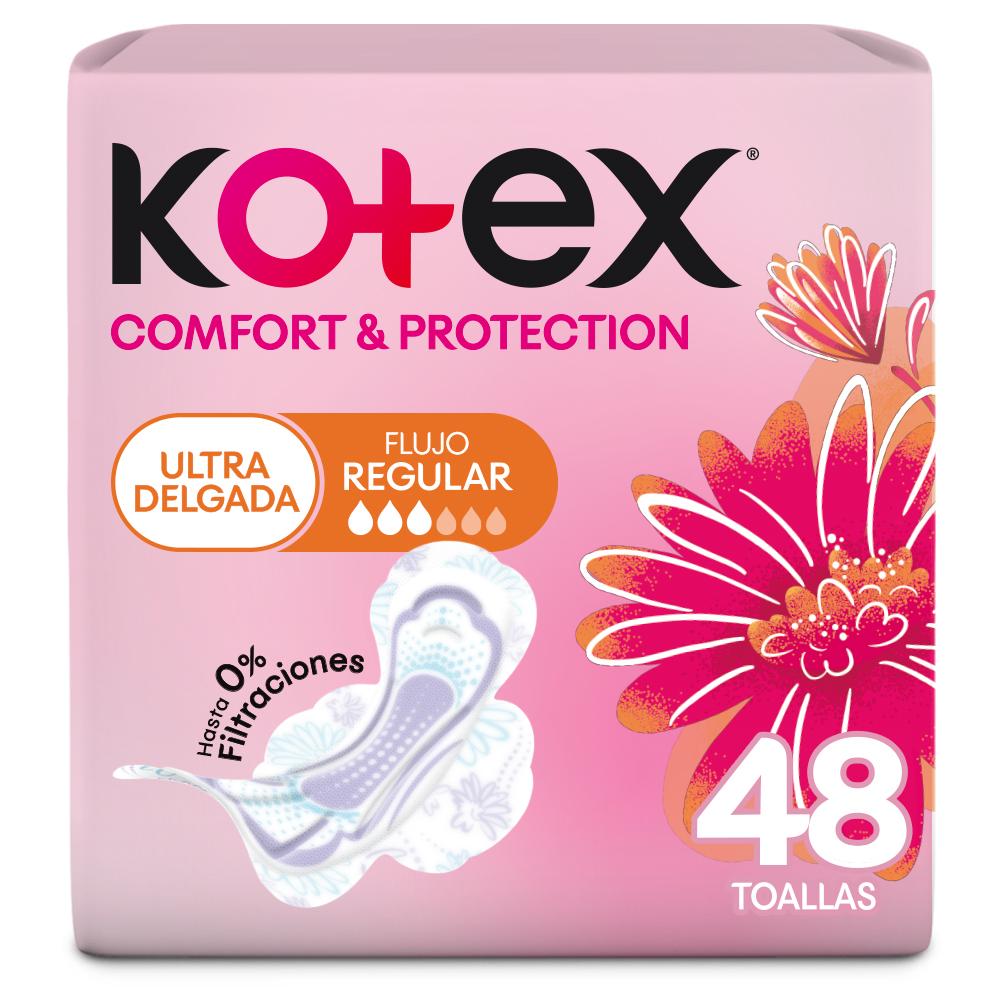 Toallas Femeninas Kotex Comfort y Proteccion Ultradelgadas 48 Un