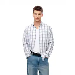 Camisa Manga Larga Tejido Tafetán en Algodón Masculino Aofoxy Gef Talla S