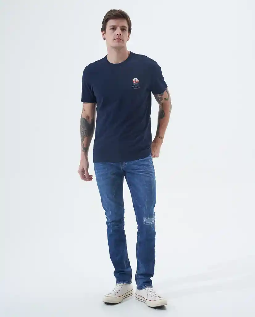 Camiseta Hombre Azul Talla XL 841F024 Americanino