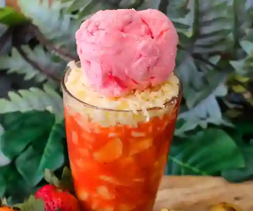 Salpicón con Queso y Helado