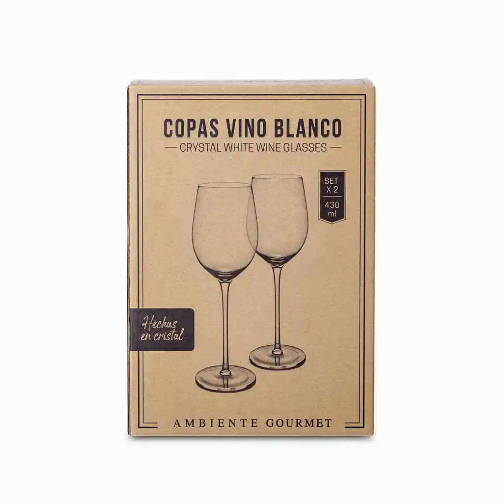 Ambiente Gourmet Copa Vino Blanco en Cristal Capacidad 430 mL