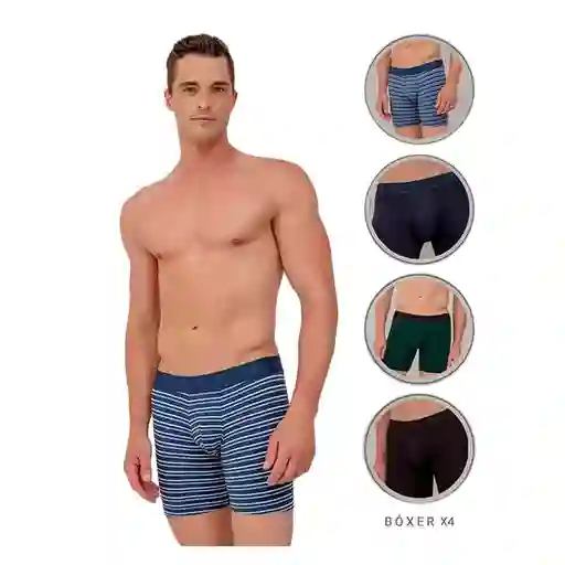 Bóxer Medio y Ajustado en Algodón Masculino Surat X4 Punto Blanco