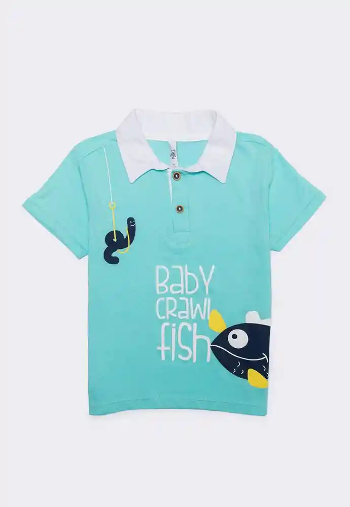 Camiseta Polo 5t-azul Clar