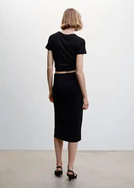 Falda Maga Negro Talla L Mujer Mango