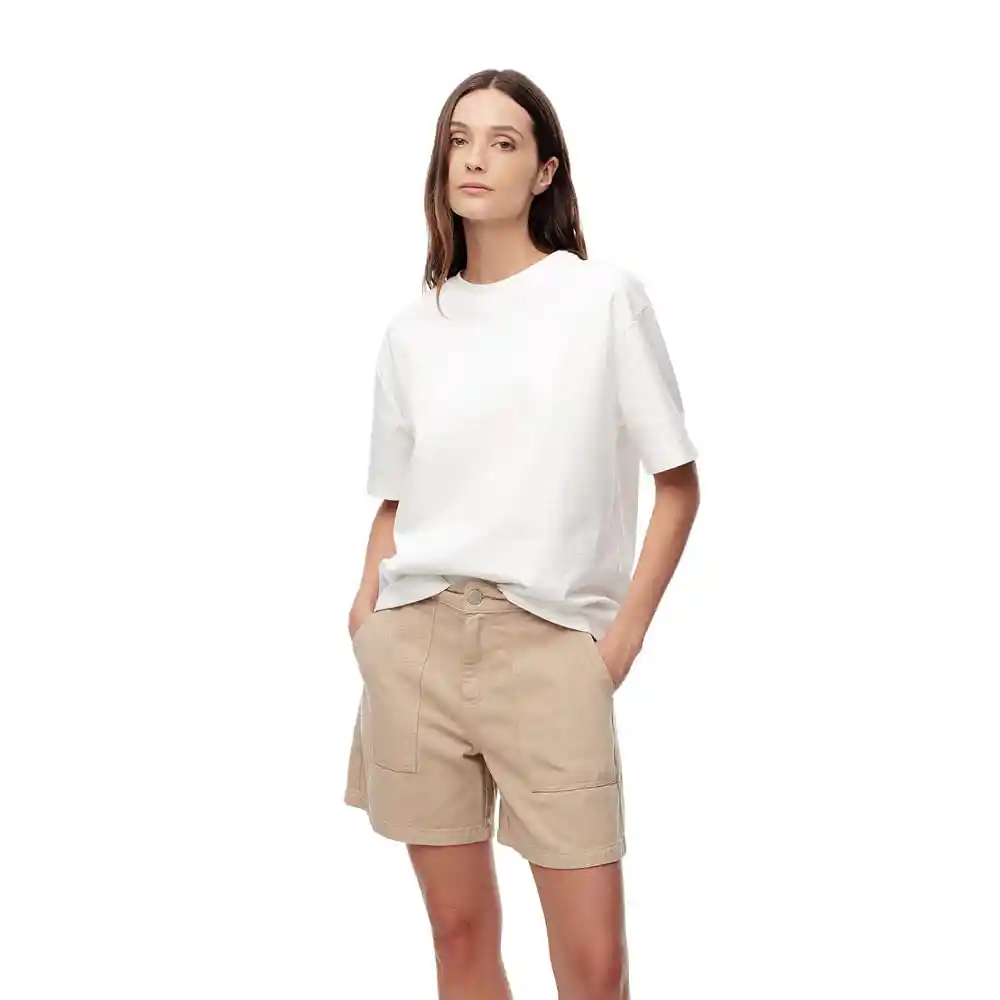 Short Tiro Alto Con Bolsillos Frente y Trasero Femenino Lupav Gef Talla 10