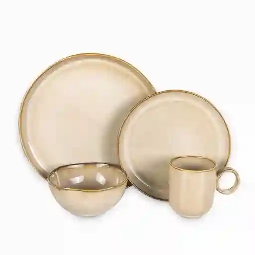 Set Vajilla Tulum 4 Puestos Ambiente Gourmet