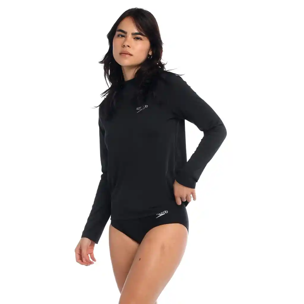 Camiseta Manga Larga Sunshirt Mujer Negro-s