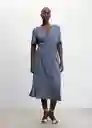 Vestido Poma Azul Talla 26 Mujer Mango