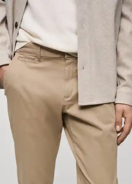 Pantalón Prato Beige Talla 38 Hombre Mango