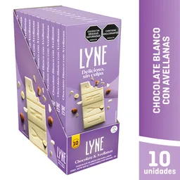 Lyne Chocolate Blanco Con Avellanas 60 g x 10 Und