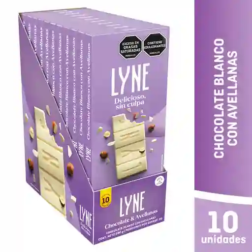 Lyne Chocolate Blanco Con Avellanas 60 g x 10 Und