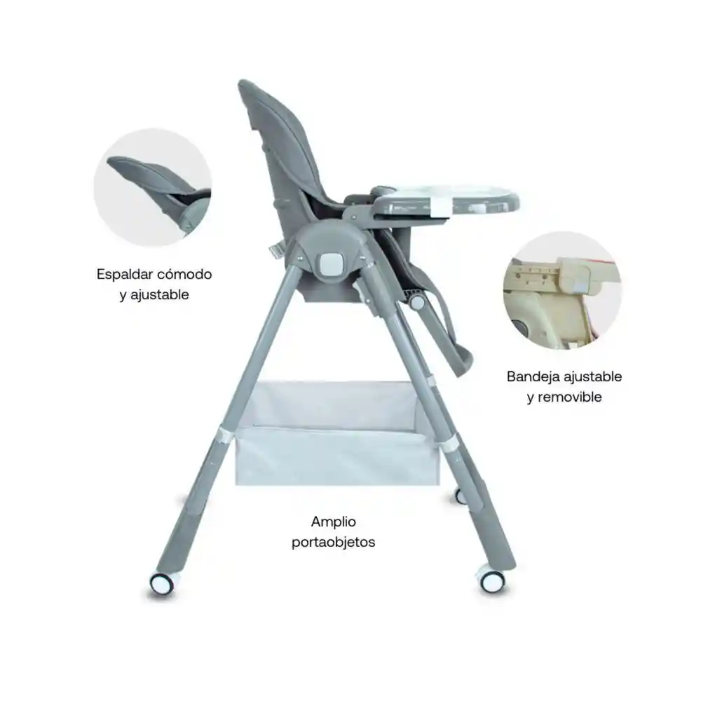 Silla Comedor Prime Gris Bebesit Yy111gy