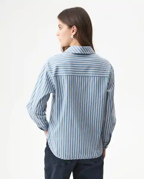Camisa Striped Poplin Azul Provincial Medio Talla M Chevignon