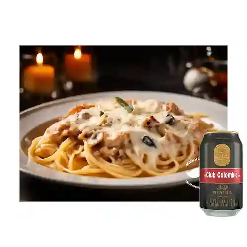 Combo Pasta Pollo&Champiñones + Club Cola Negra Lata 330ml
