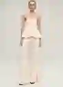 Top Dama Vainilla Talla M Mujer Mango
