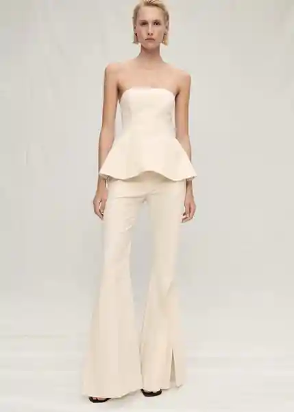 Top Dama Vainilla Talla M Mujer Mango
