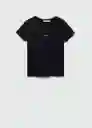 Camiseta Mnglog-h Negro Talla L Mujer Mango