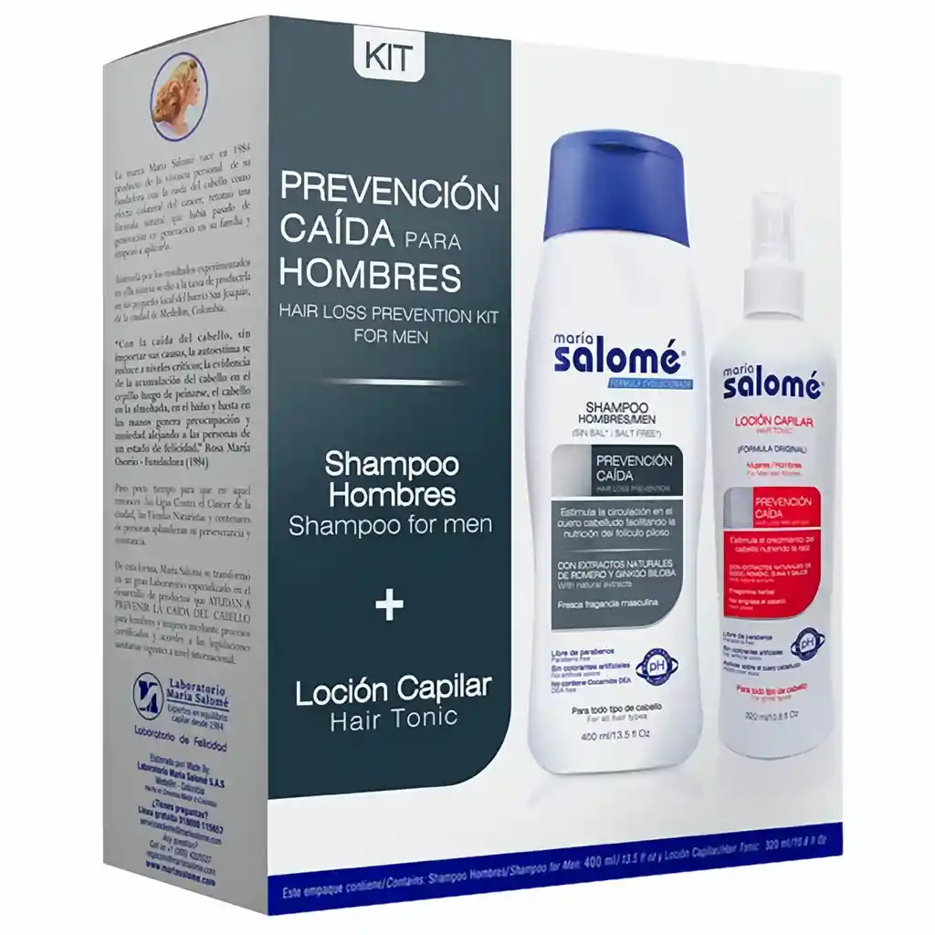 Maria Salome Shampoo P/Hombre Prevención Caída + Loción Capilar