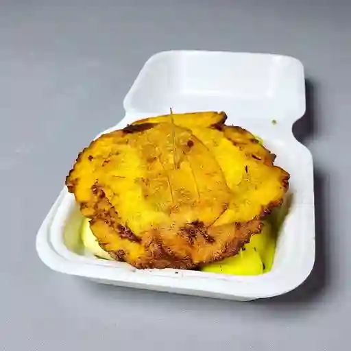 Hamburguesa Patacon Vegetariana + Papas