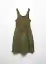 Vestido Morrone Khaki Talla M Mujer Mango