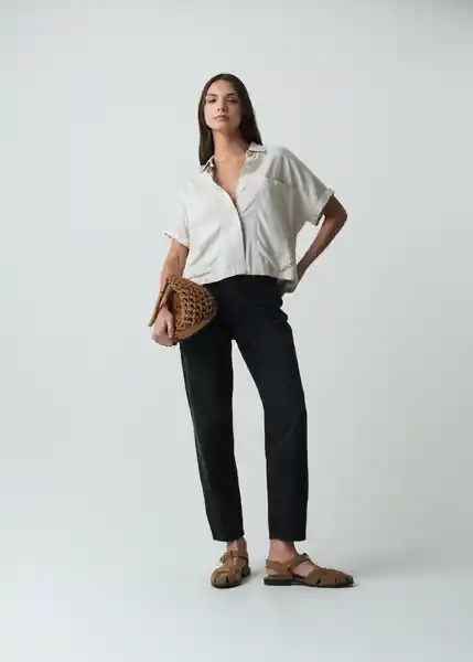 Camisa Vani Mujer Crudo Ballueca Claro T M 512G375 Naf Naf